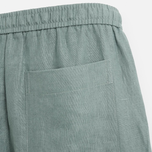 ZARA 100% Linen Pants Mens Green Gray Size Large Relaxed Fit NWT - Picture 9 of 9